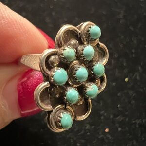 925 STERLING SILVER TURQUOISE VINTAGE RING